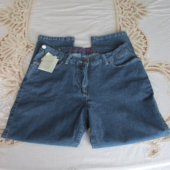 Blue Willi's Danish Design Cropped Blue Jeans Tapered Zipper Leg Danish Size 40 - Picture 1 of 16